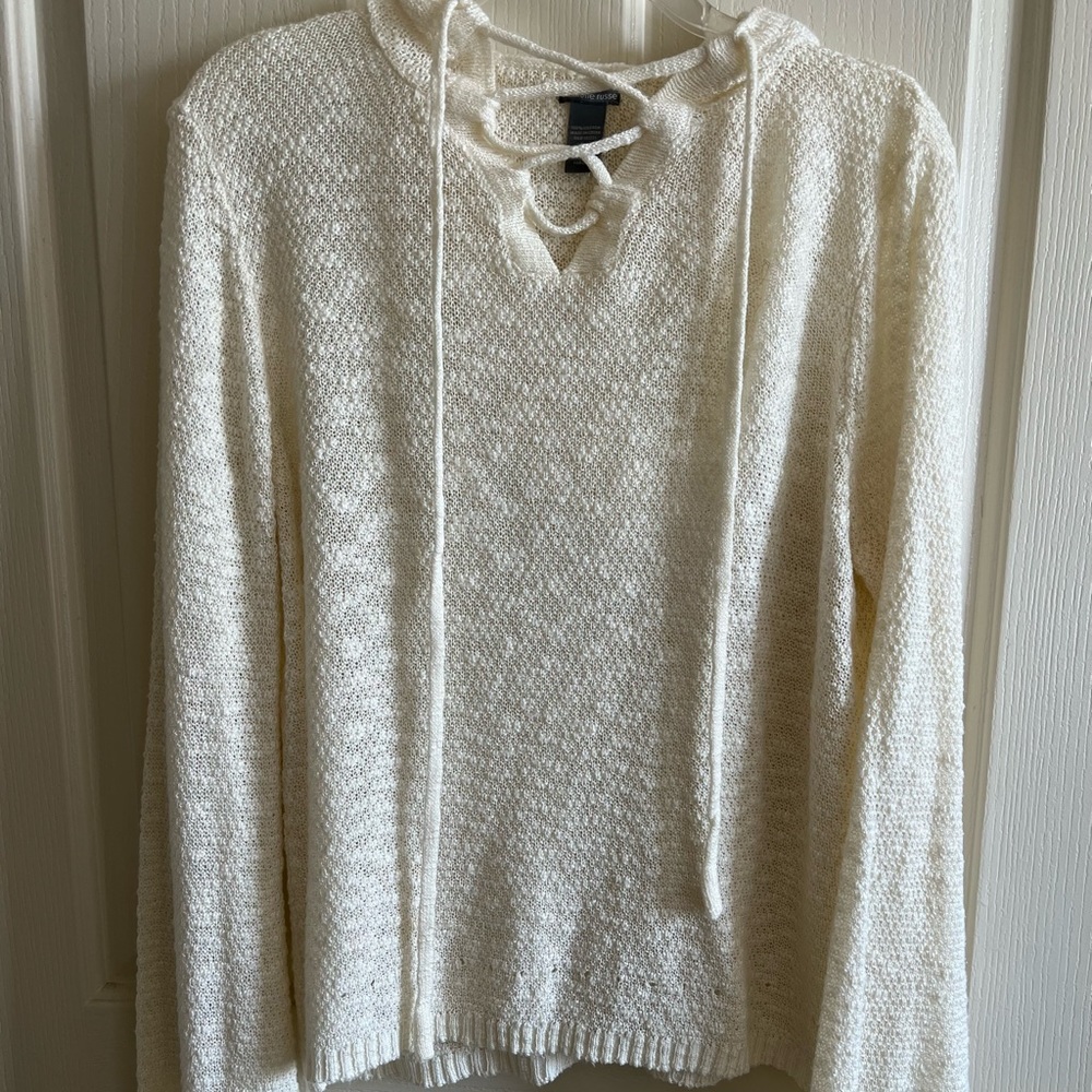 Charlotte Russe Cream Hoodie Sweater